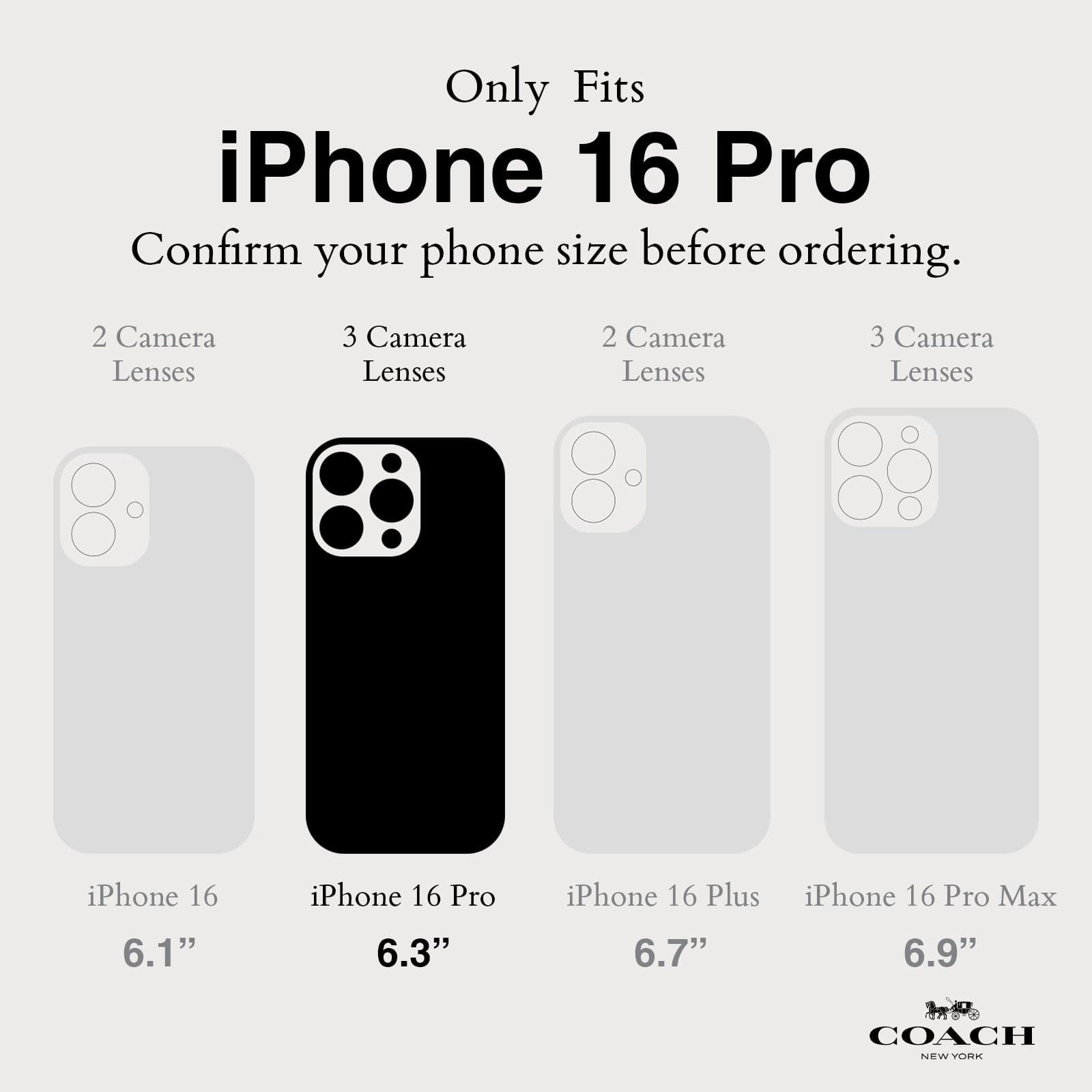 ONLY FITS IPHONE 16 PRO. CONFIRM YOUR PHONE SIZE BEFORE ORDERING