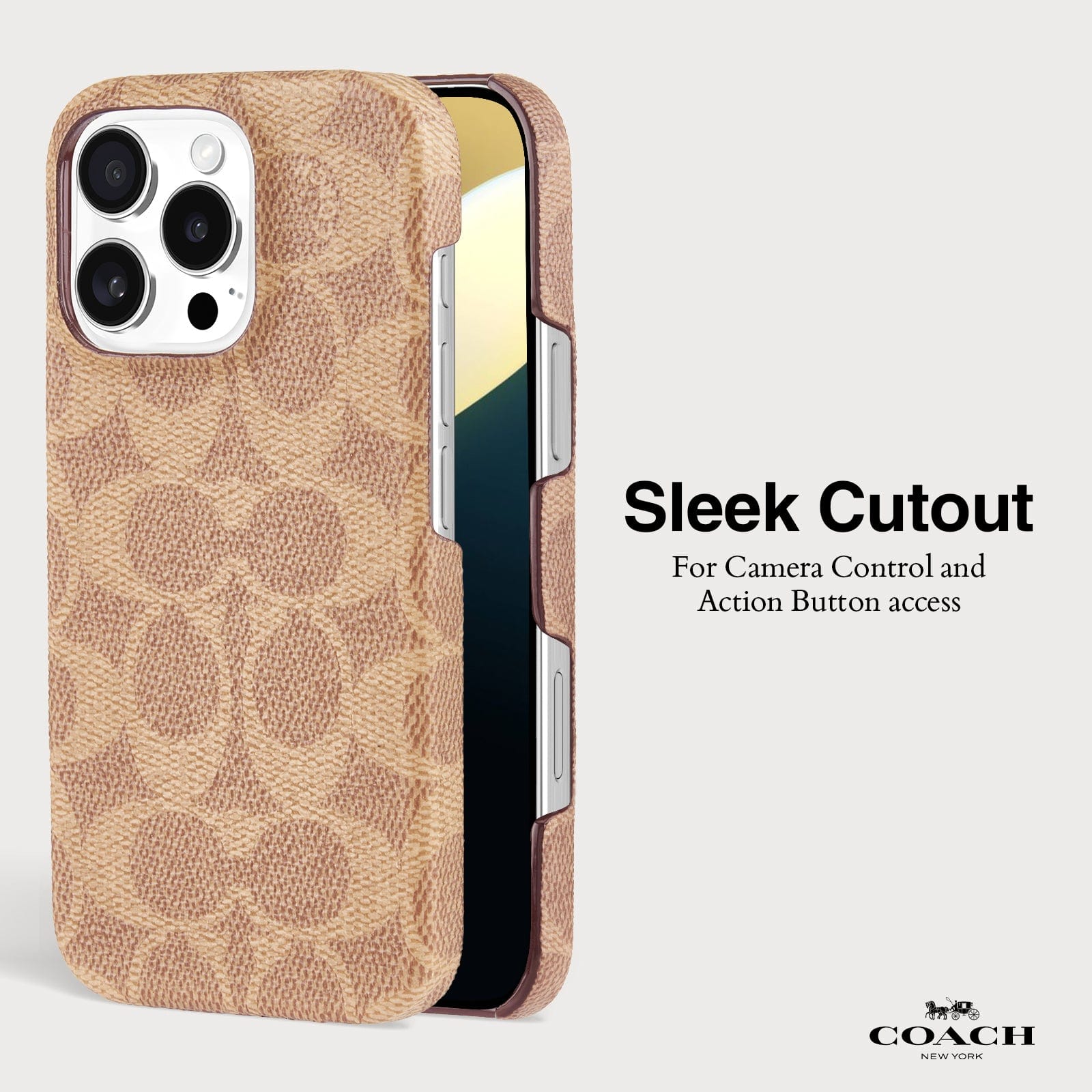 SLEEK CUTOUT FOR CAMERA CONTROL AND ACTION BUTTON ACCESS