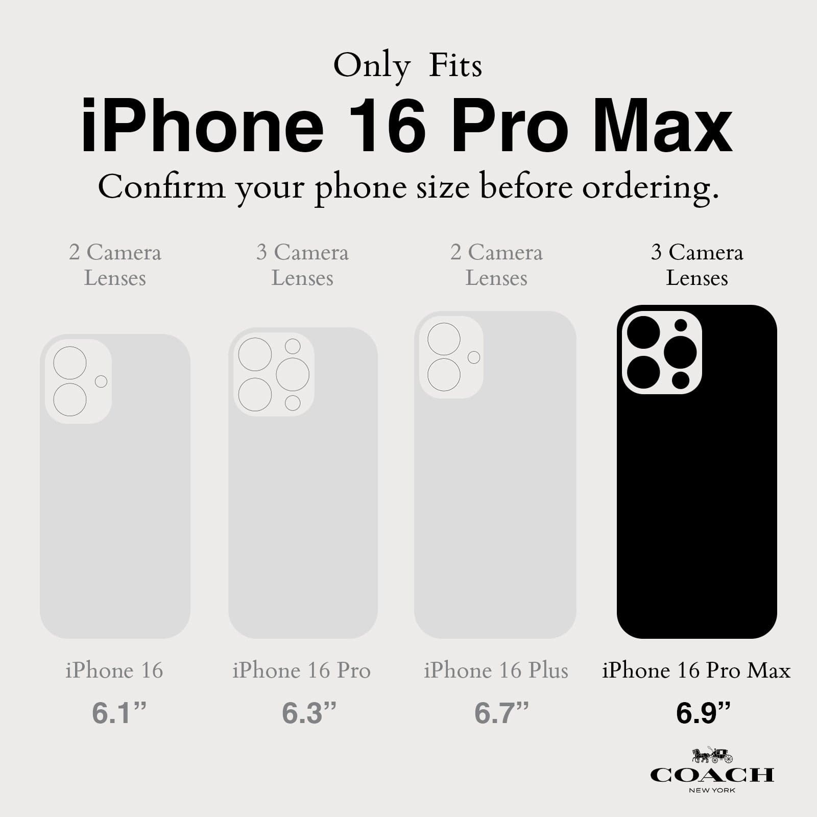 ONLY FITS IPHONE 16 PRO MAX. CONFIRM YOUR PHONE SIZE BEFORE ORDERING. 
