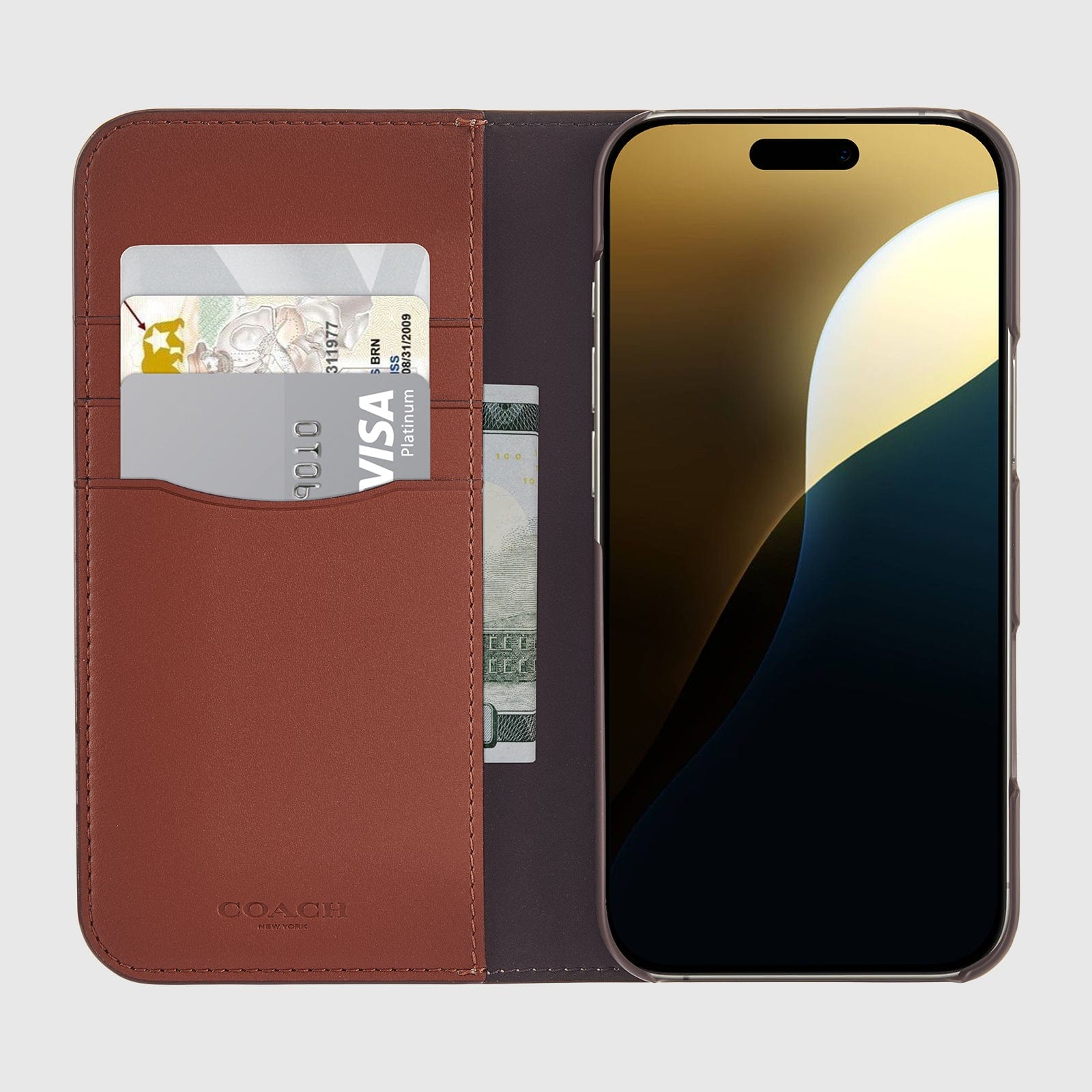 Coach Folio Signature Tan Folio - iPhone 16 Pro Max