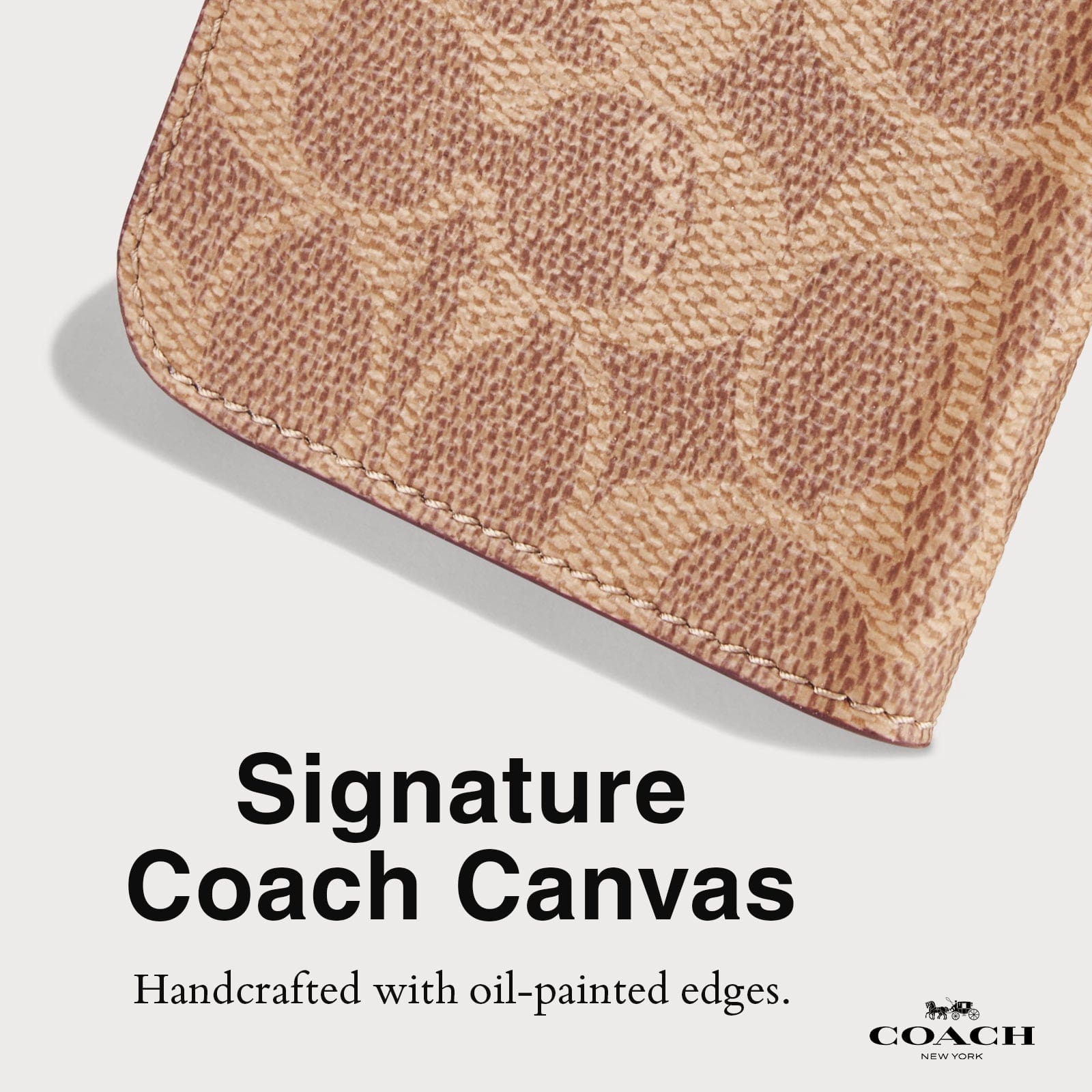国内発送 Coach☆Signature Canvas Tan色 iPhone 16 Pro ケース Coach Folio Signature Tan Folio - iPhone 16 Pro Max