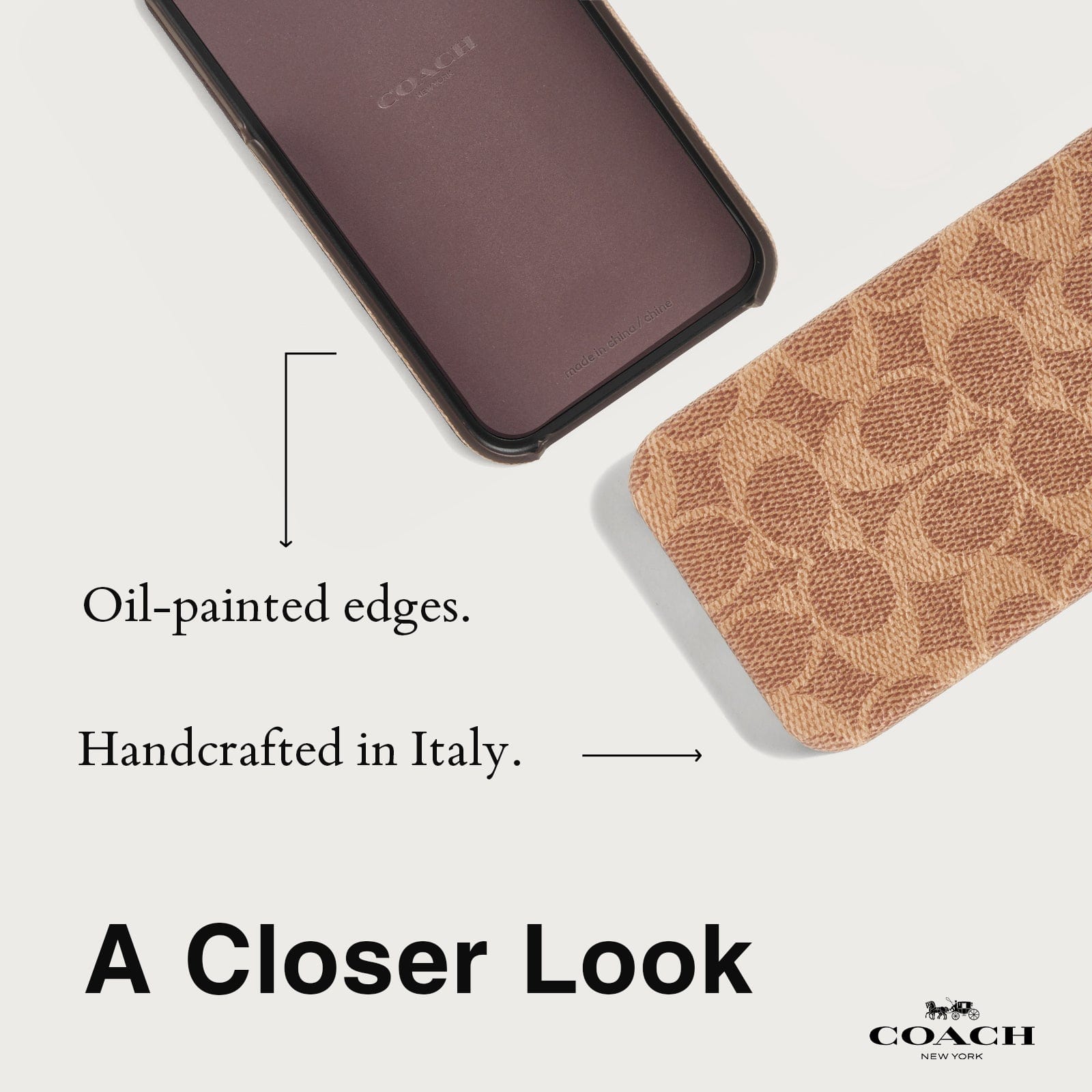 Coach Slim Wrap Signature Canvas Tan - iPhone 15 Plus
