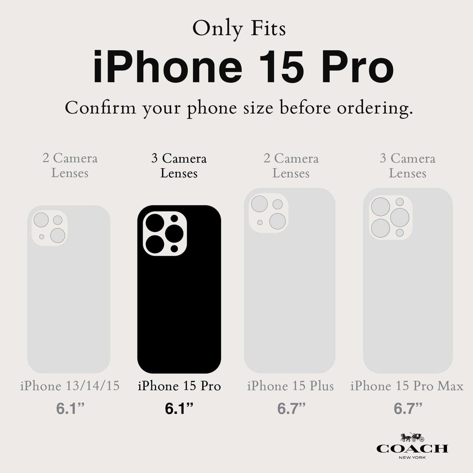 ONLY FITS IPHONE 15 PRO. CONFIRM YOUR PHONE SIZE BEFORE ORDERING