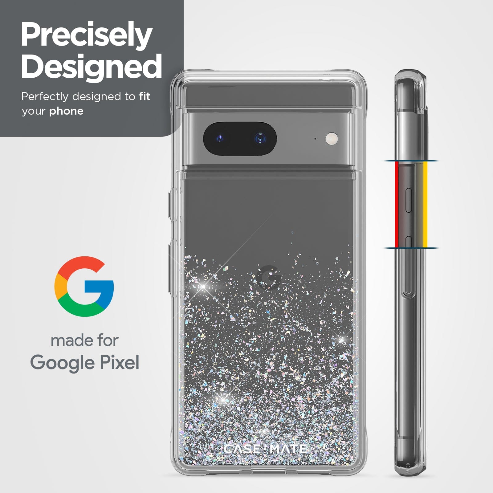 Case-Mate Funda para Google Pixel 7A con protector de pantalla  (FlexiShield) [protección contra caídas de 12 pies] - Transparente  resistente