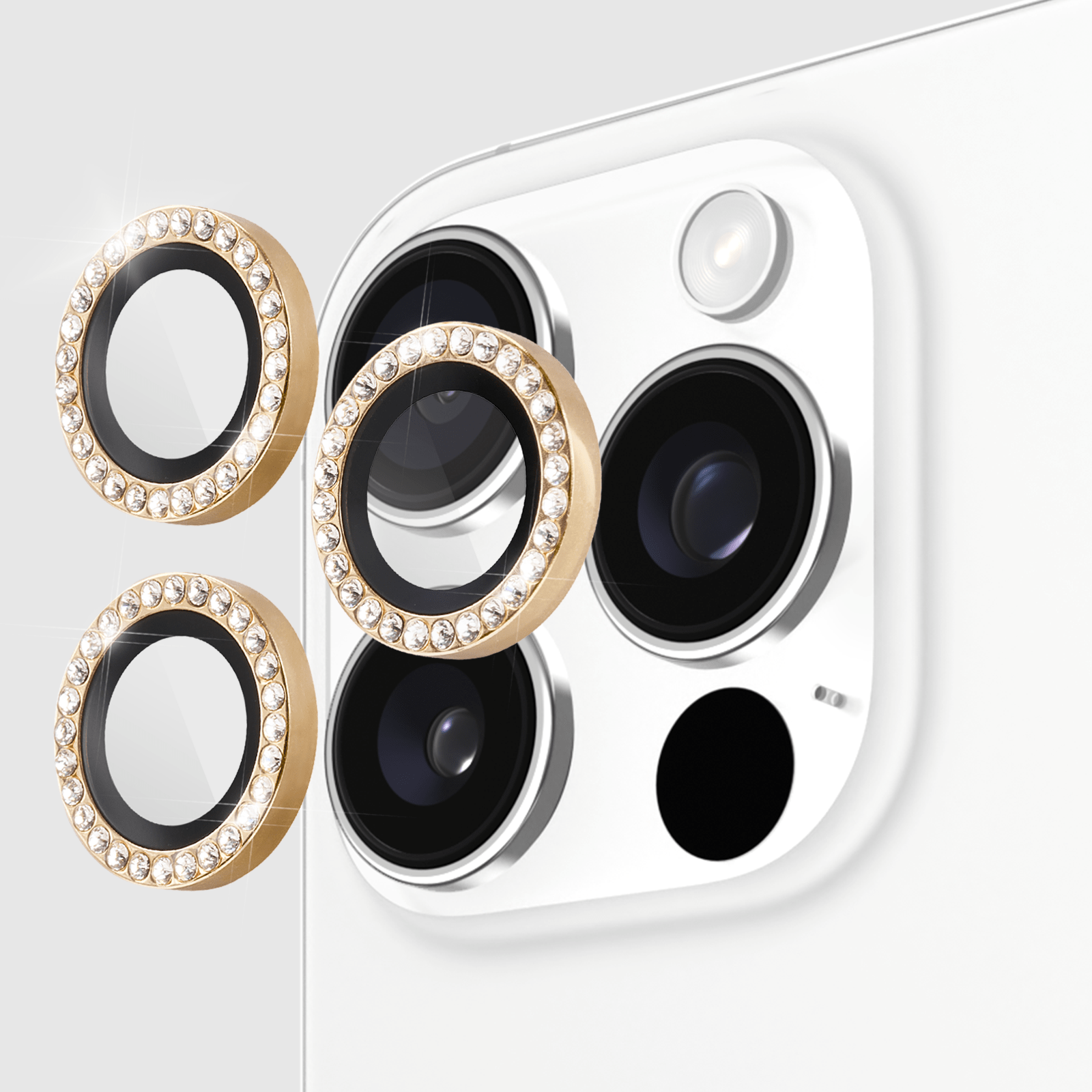 kate spade new york Aluminum Ring Lens Protector Set in Stone - iPhone 16 Pro / 16 Pro Max