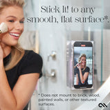 STICK IT TO ANY SMOOTH FLAT SURFACE. DOES NOT MOUNT TO BRICK, WOO, PAINTED WALLS OR OTHER TEXTURED SURFACES'