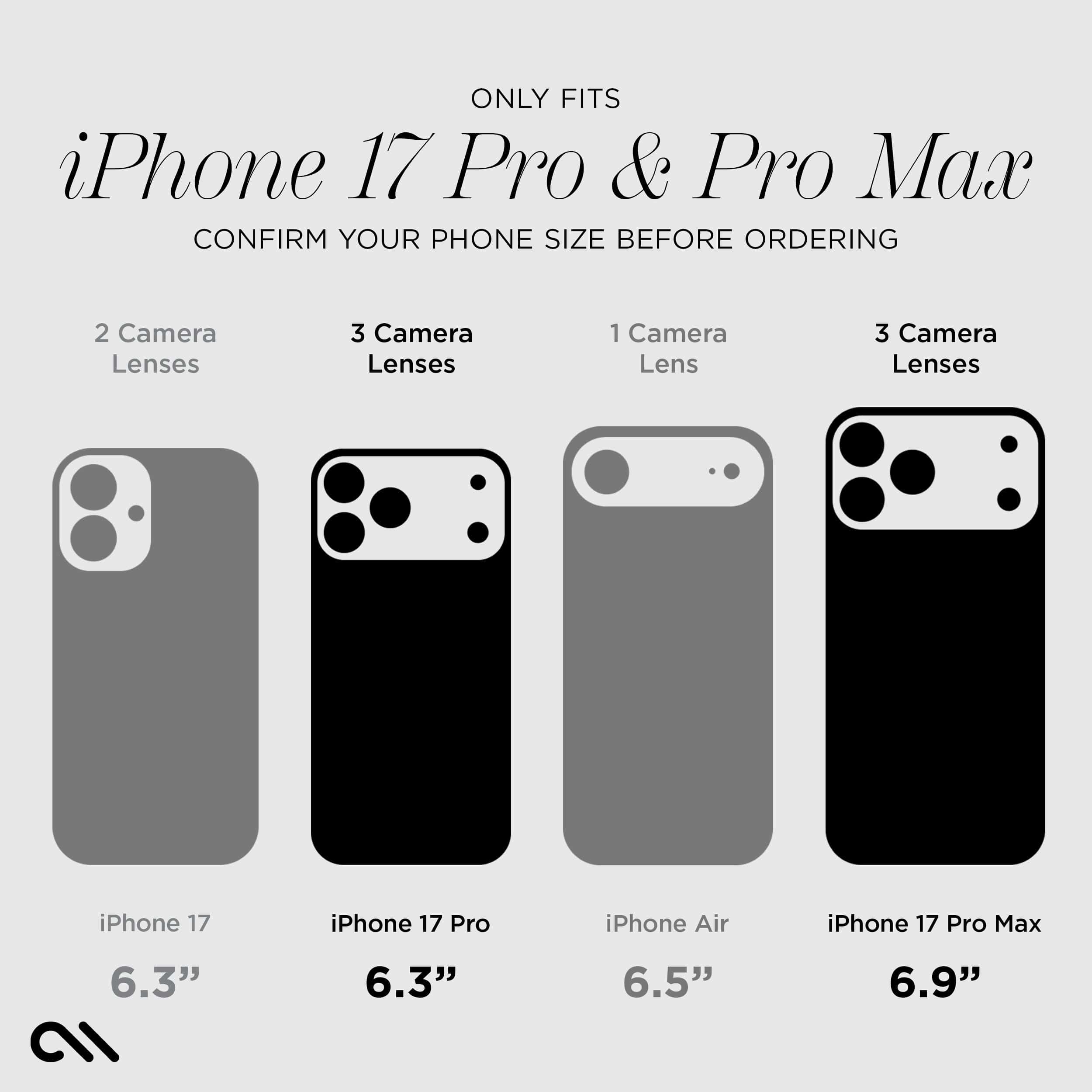Only fits iPhone 17 Pro & Pro Max