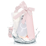 Belt bag on white background with phone and small accessories inside 
#color_ballet pink bow