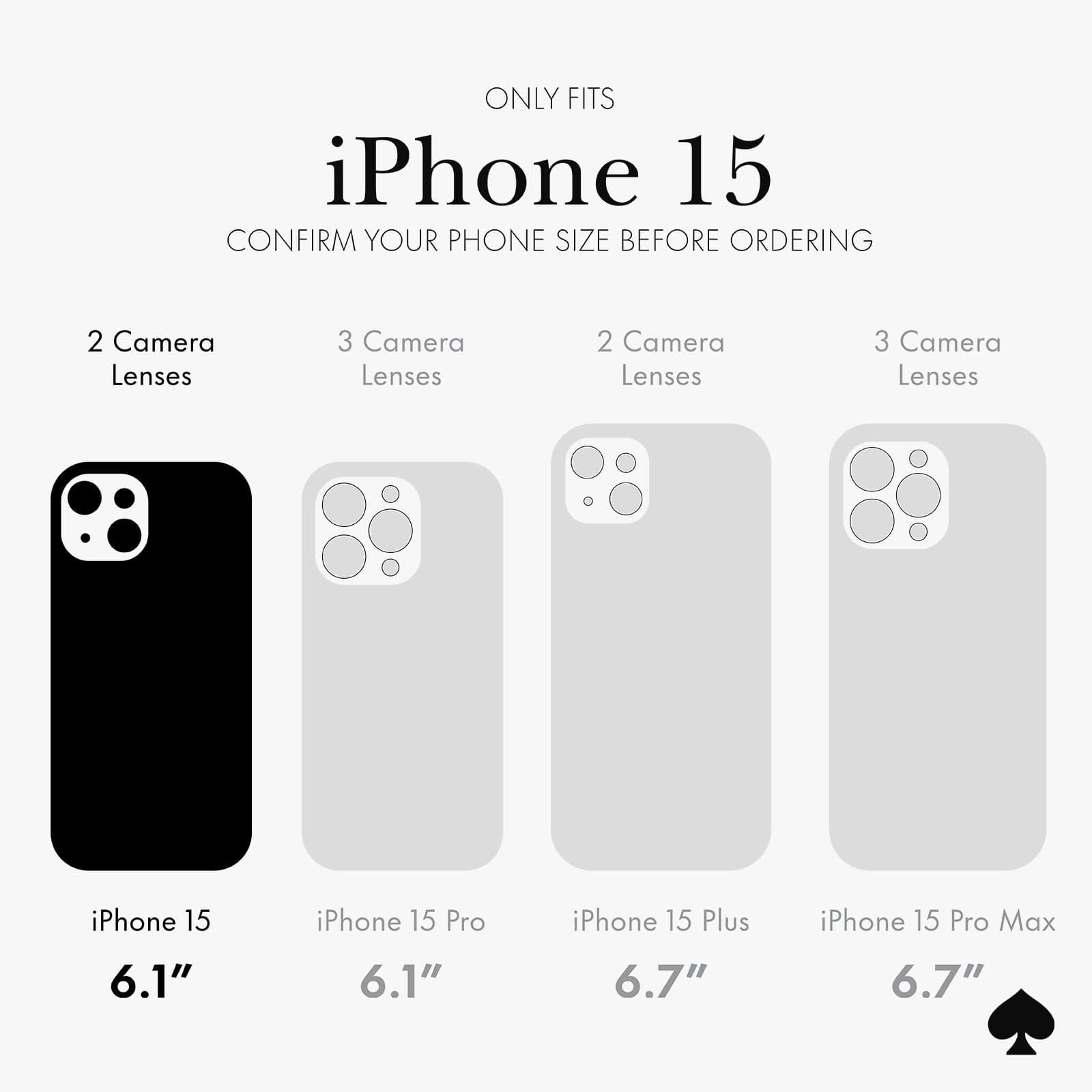 ONLY FITS IPHONE 15 CONFIRM YOUR PHONE SIZE BEFORE ORDERING