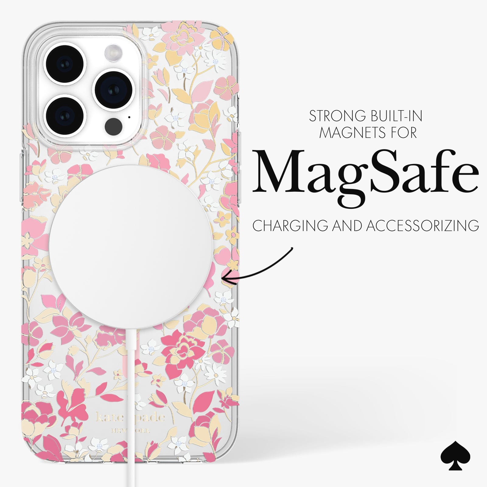 STRONG BUILT IN MAGNETS FOR MAGSAFE CHARGING AND ACCESSORIZING.