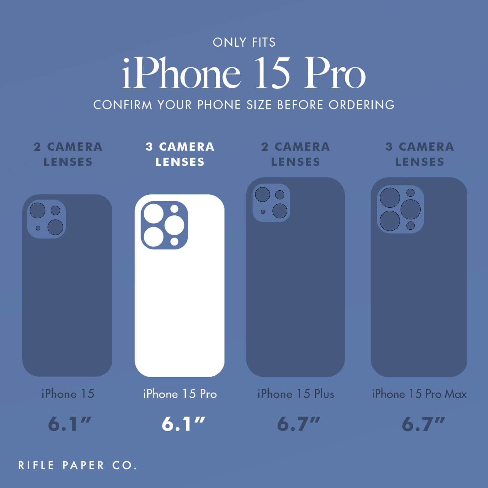 ONLY FITS IPHONE 15 PRO. CONFIRM YOUR PHONE SIZE BEFORE ORDERING. 