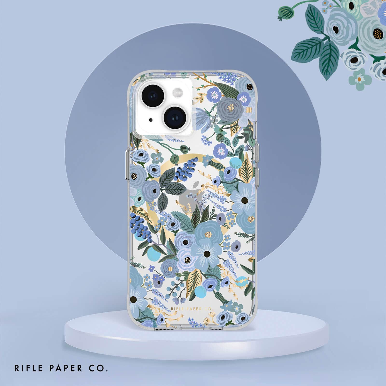 Rifle Paper Co. Garden Party Blue AirTag Clip Ring