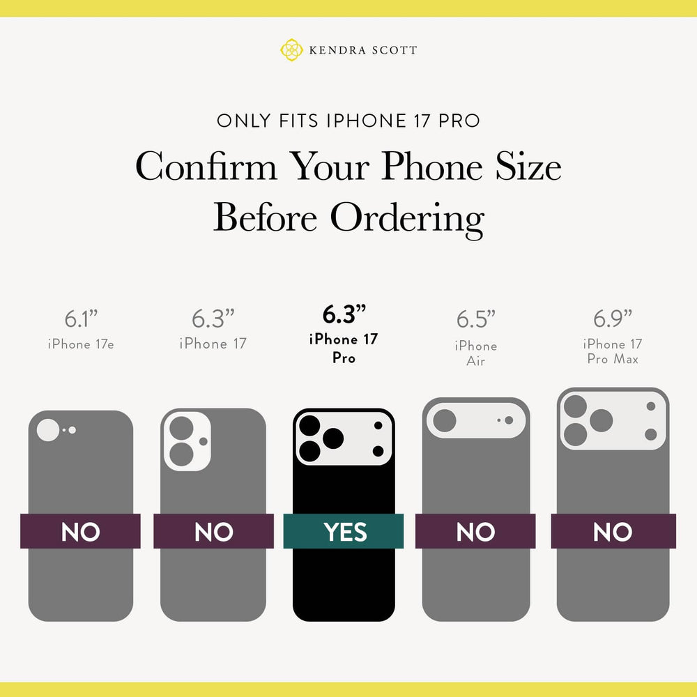 Only Fits iPhone 17 Pro, Confirm Your Phone Size Before Ordering, iPhone 17 Pro 6.3"