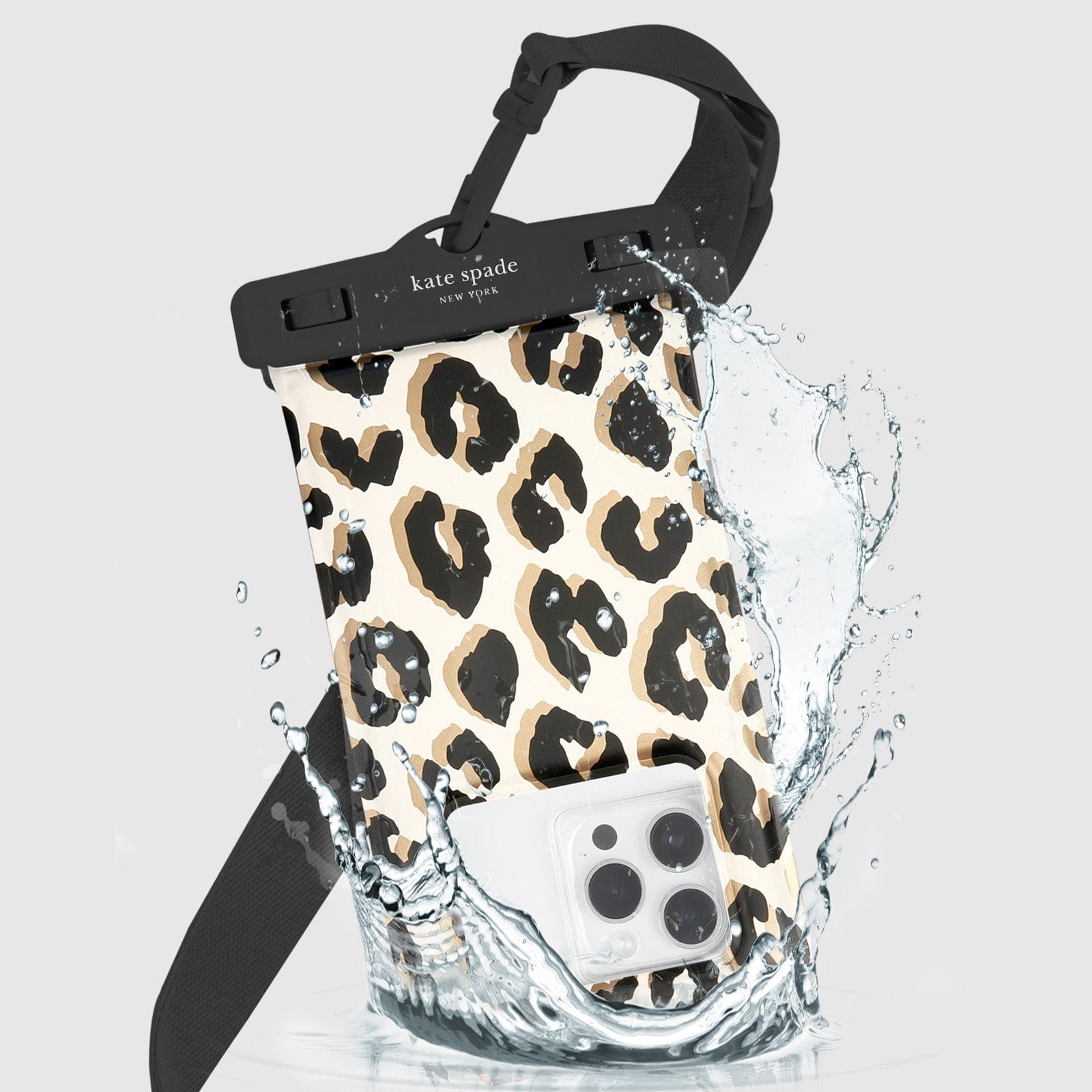 kate spade new york City Leopard Waterproof Floating Pouch