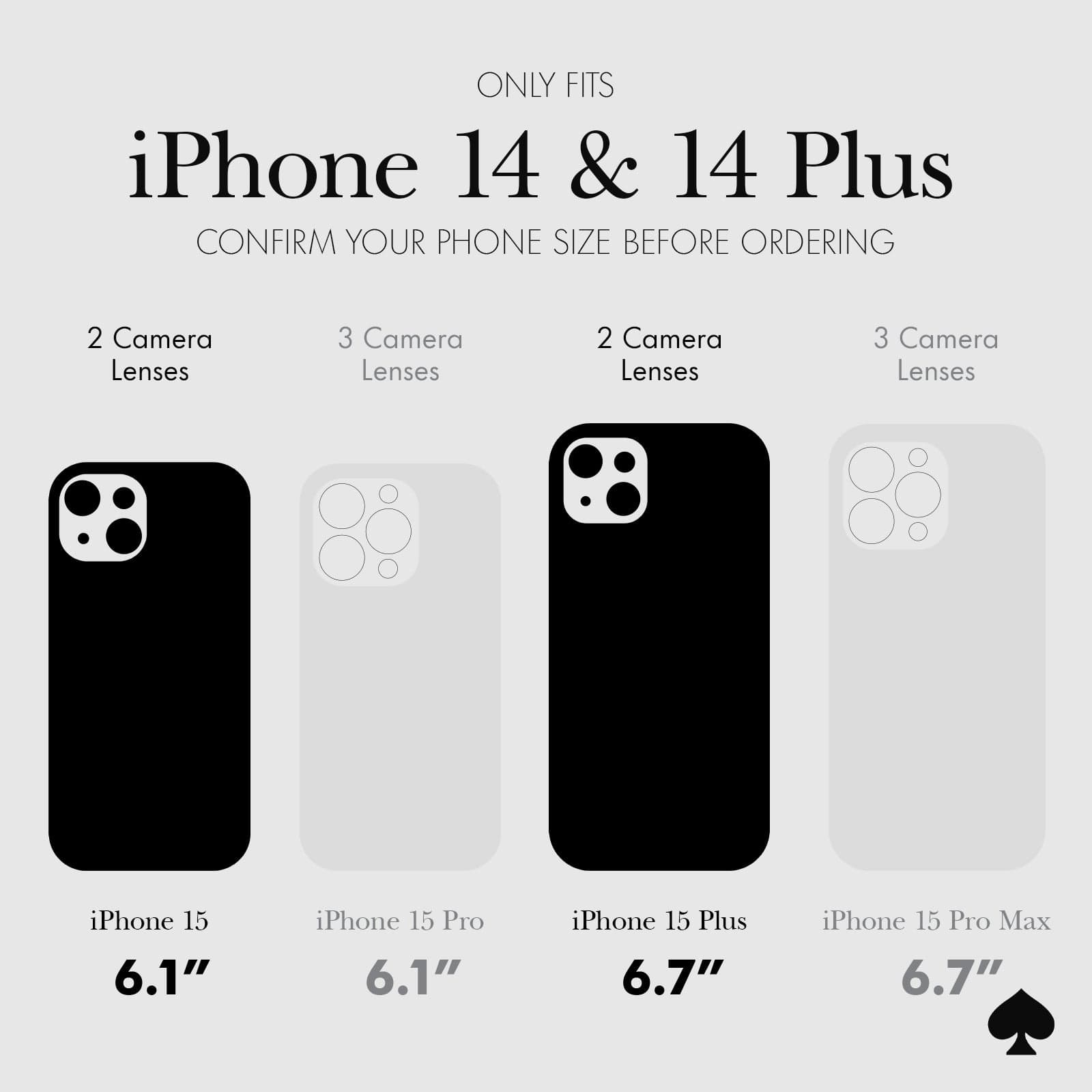 ONLY FITS IPHONE 14 AND 14 PLUS. CONFIRM YOUR PHONE SIZE BEFORE ORDERING