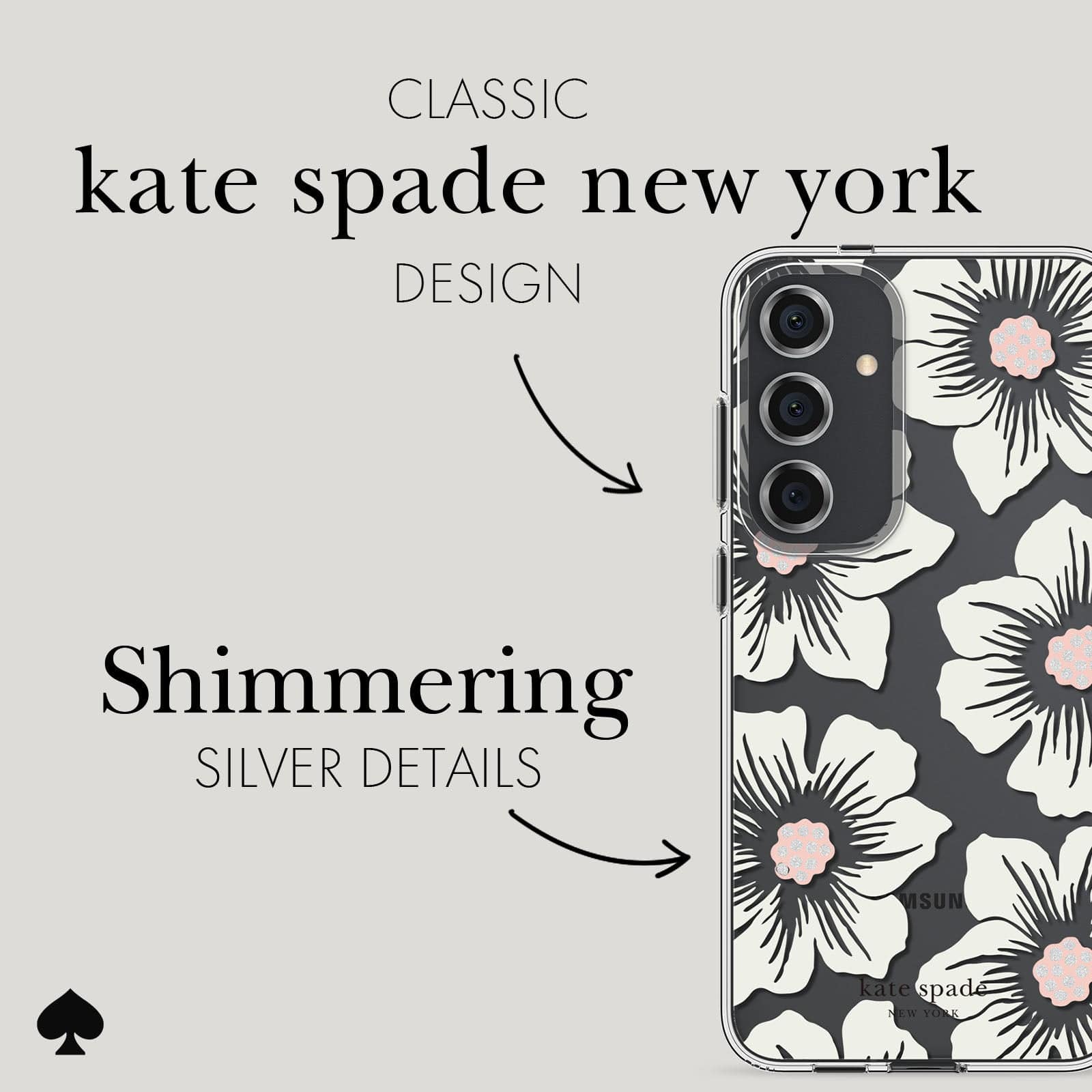 【kate spade】GALAXY S24用ケース ホワイト フローラル 花柄 kate spade】GALAXY S24用ケース ホワイト フローラル 花柄