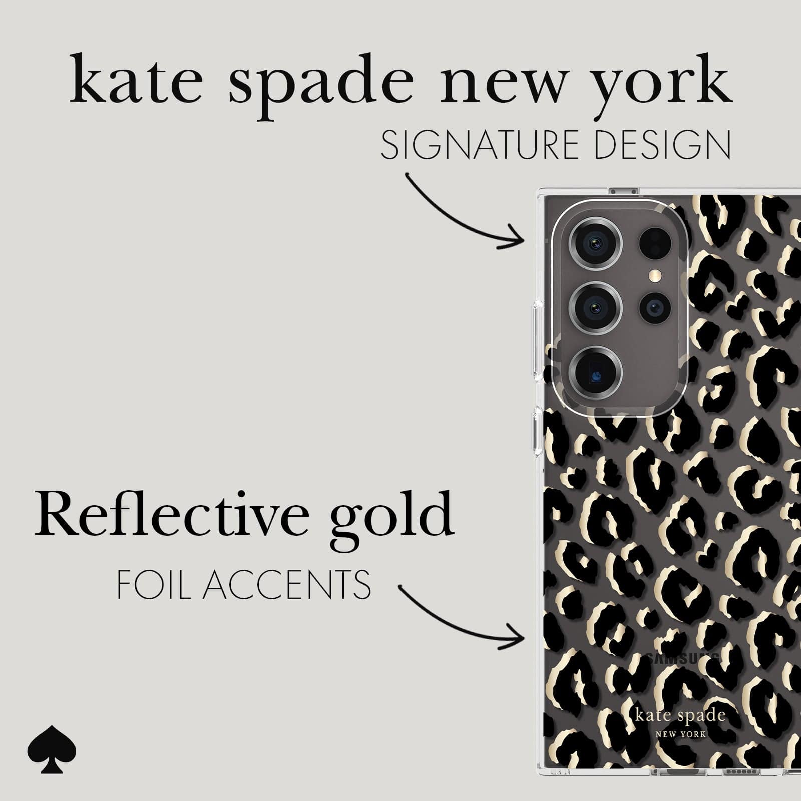 KATE SPADE NEW YORK DESIGN. REFLECTIVE GOLD FOIL ACCENTS