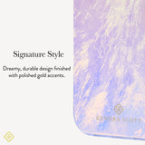 Signature Kendra Scott Style: Dreamy, durable design finished with polished gold accents. 
#color_blue pearl