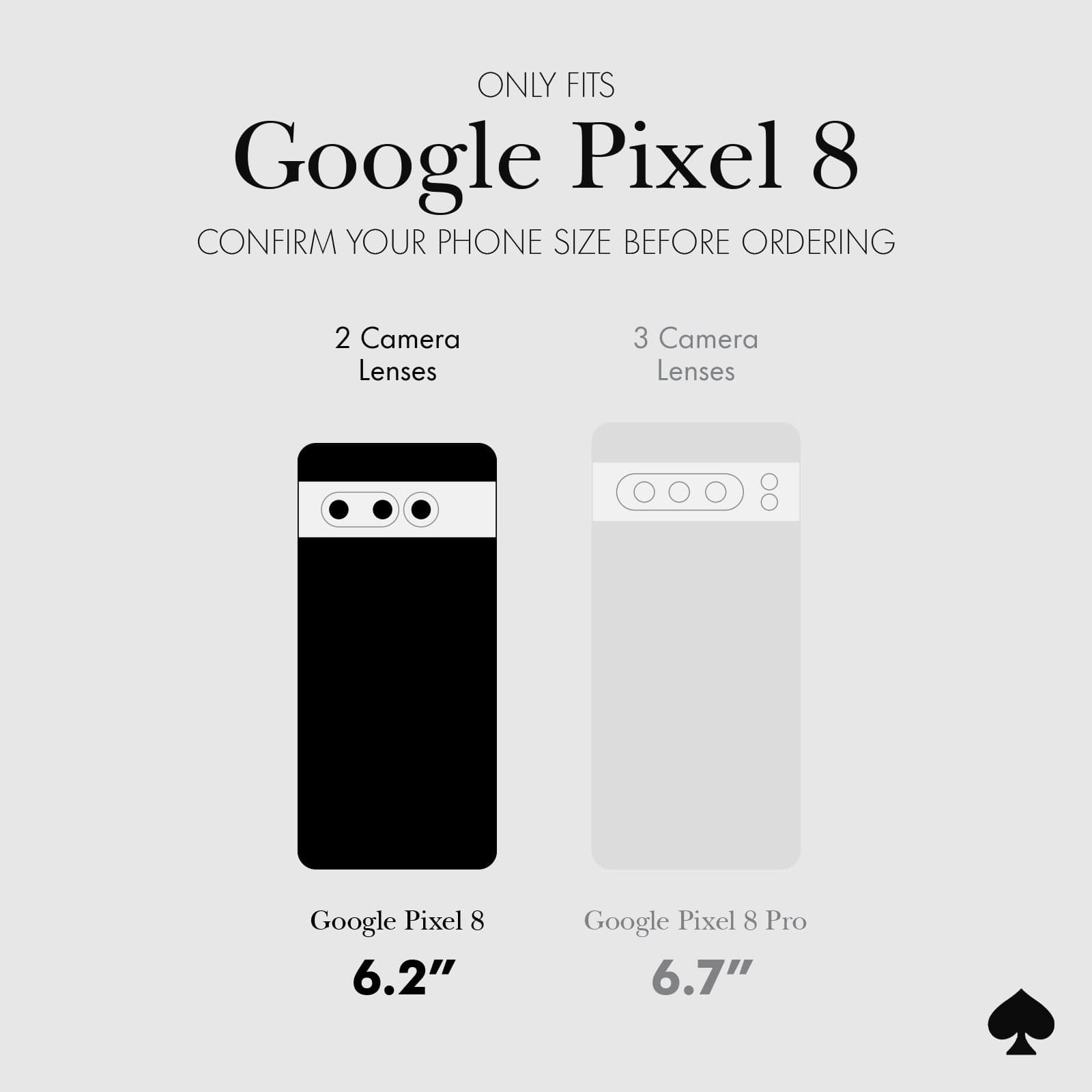 ONLY FITS GOOGLE PIXEL 8. CONFIRM YOUR PHONE SIZE BEFORE ORDERING
