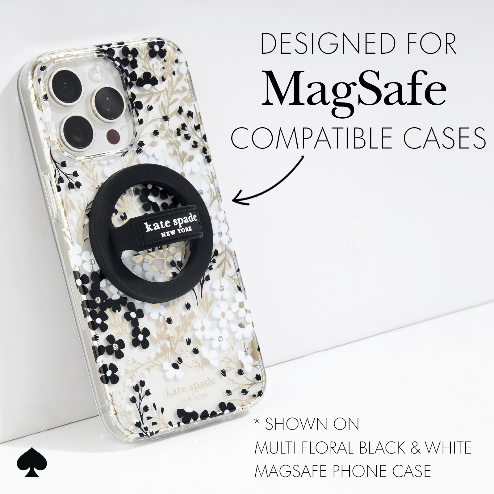 関税送料込 kate spade new york MagSafe ループ グリップ kate spade new york Black MagSafe Loop Grip