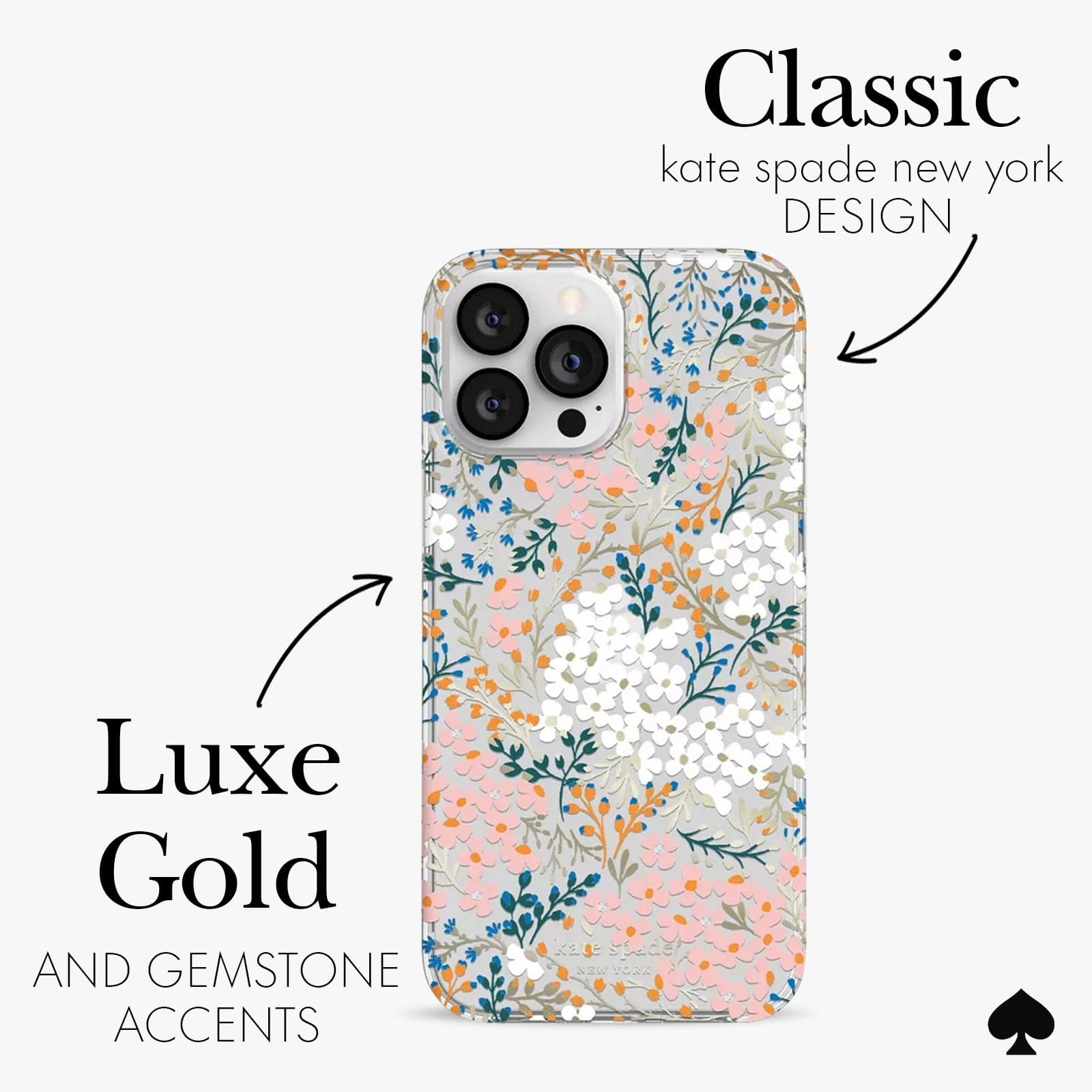 classic kate spade new york design and luxe gold gemstone accents
