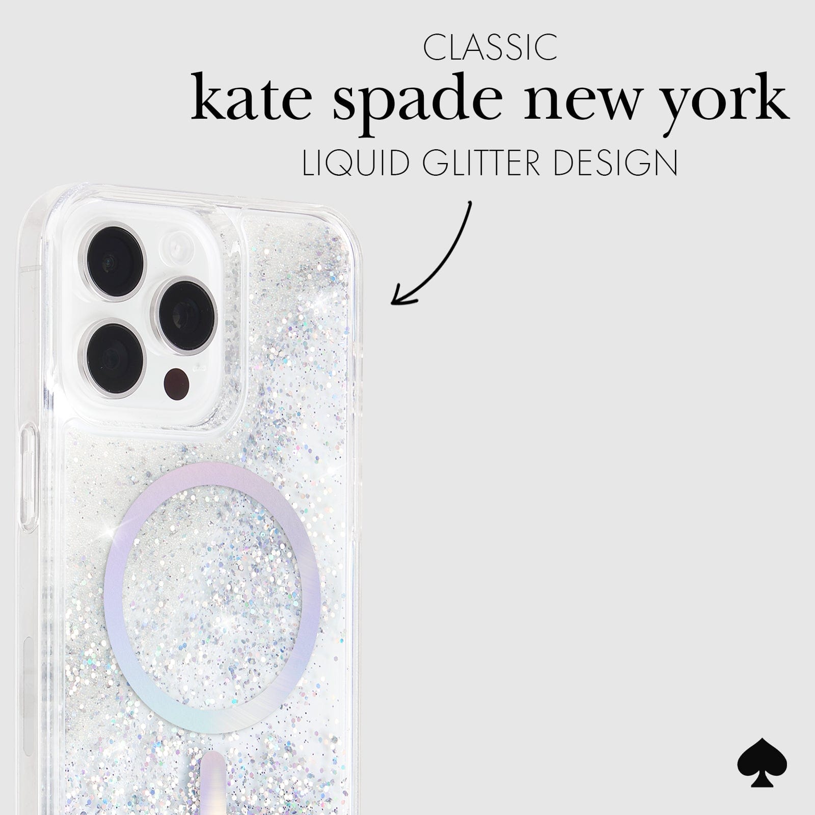 kate spade☆Liquid Glitter キラキラ iPhone 15 Pro Max ケース Liquid Glitter iPhone 15 Pro Case: Iridescent Case by Kate