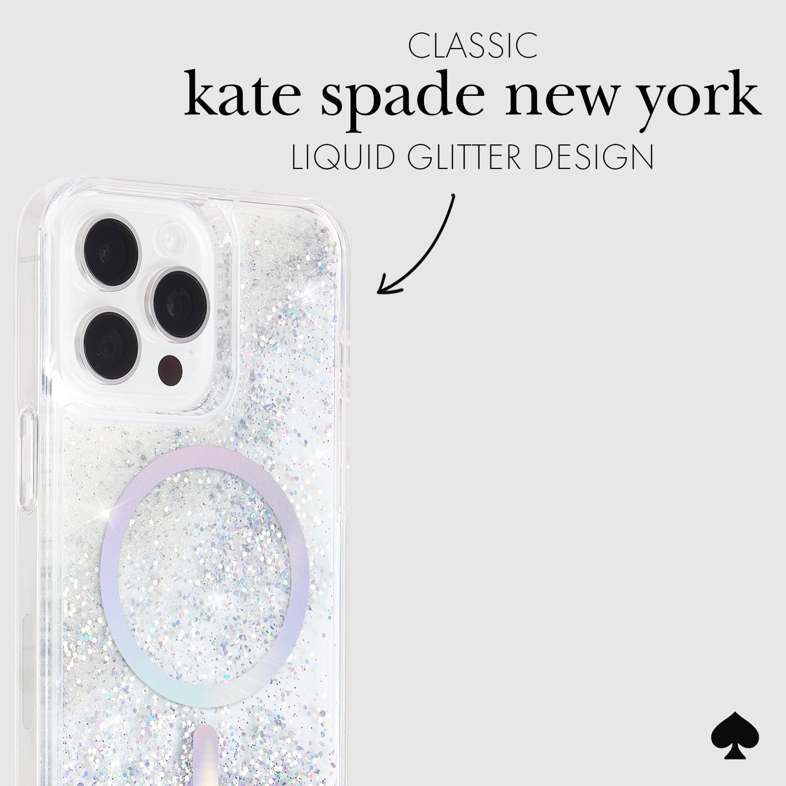 kate spade new york Liquid Glitter Opal Iridescent MagSafe - iPhone 15 Pro  Max