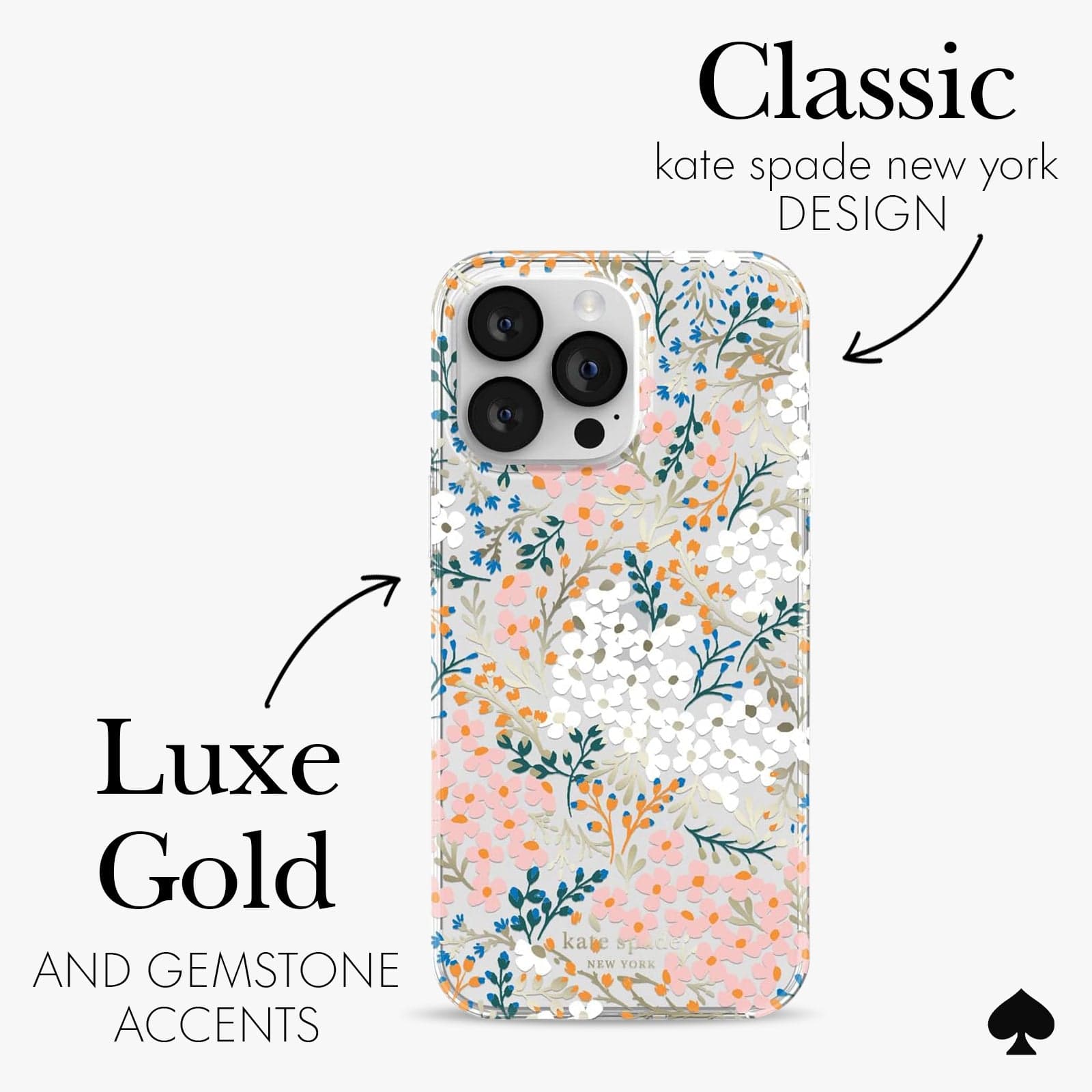 classic kate spade new york deisgn and luxe gold gemstone accents