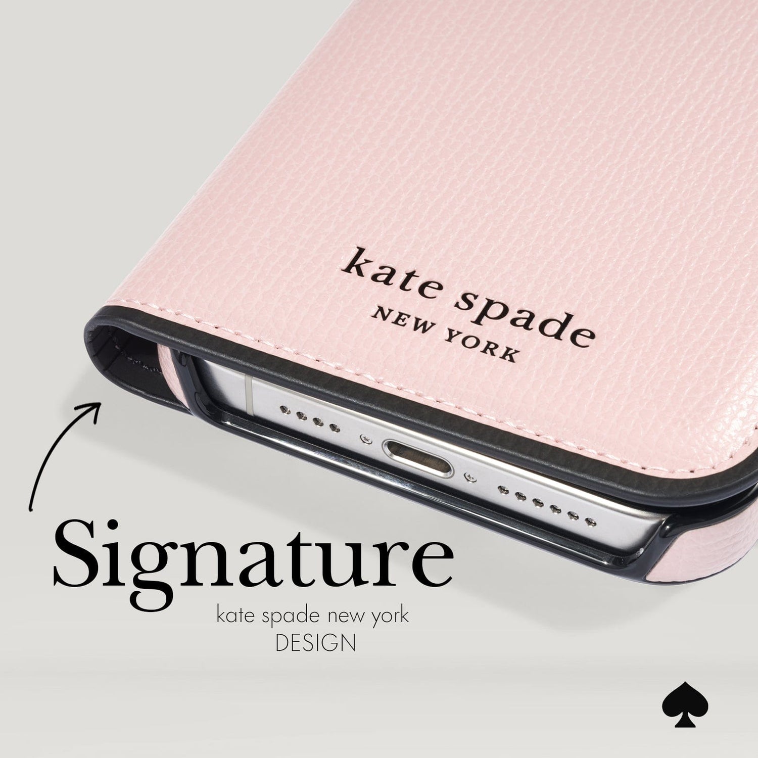 kate spade new york Wrap Folio Case Pale Vellum iPhone 15 Pro Max