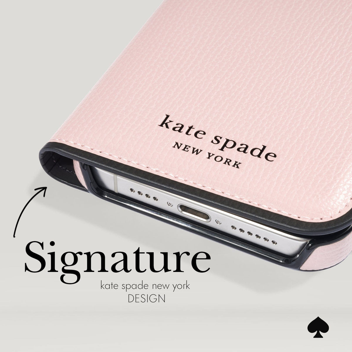 kate spade new york Wrap Folio Case Pale Vellum iPhone 15 Pro