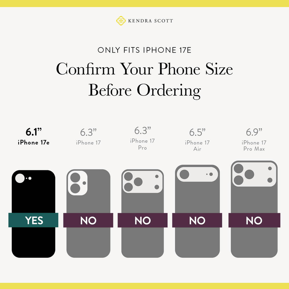 Only Fits iPhone 17e, confirm your phone size before ordering, 6.1 " iPhone 17e/16e
