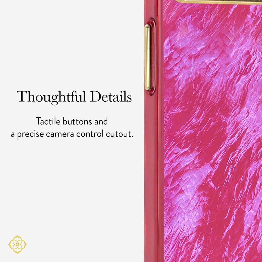 Thoughtful Details, Tactile buttons and a precise camera control cutout.