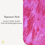 Signature Style, Lustrous mother-of-pearl finish with polished gold accents.
