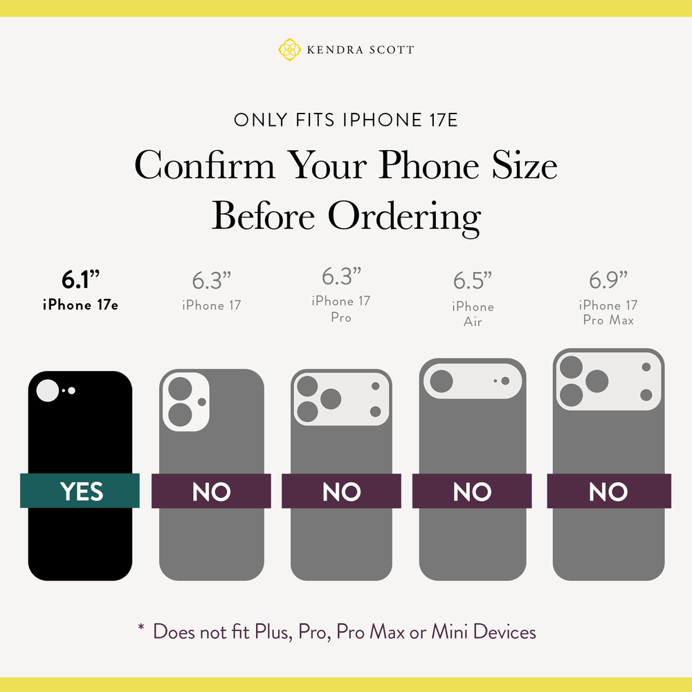 Only Fits iPhone 17E, Confirm Your Phone Size Before Ordering, iPhone 17e 6.1"
* Does not fit Plus, Pro, Pro Max, or Mini Devices
