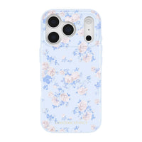 Floral patterned phone case on a light blue background