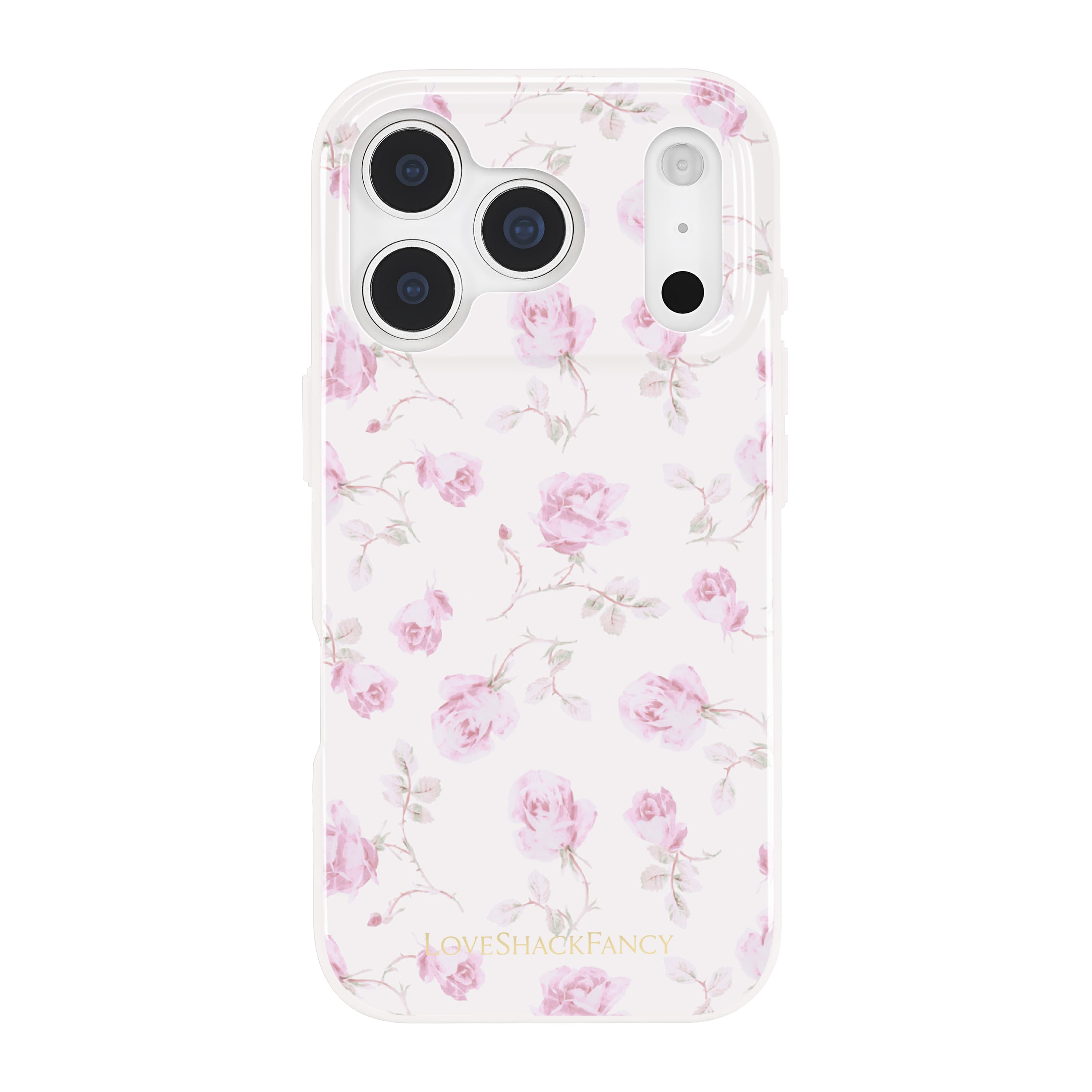 Floral phone case with pink flowers on a white background