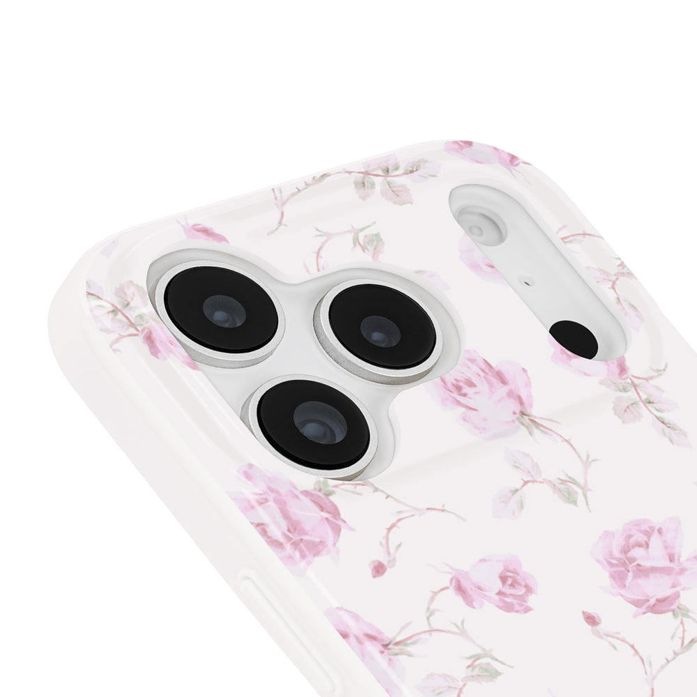 Floral phone case with pink flowers on a white background