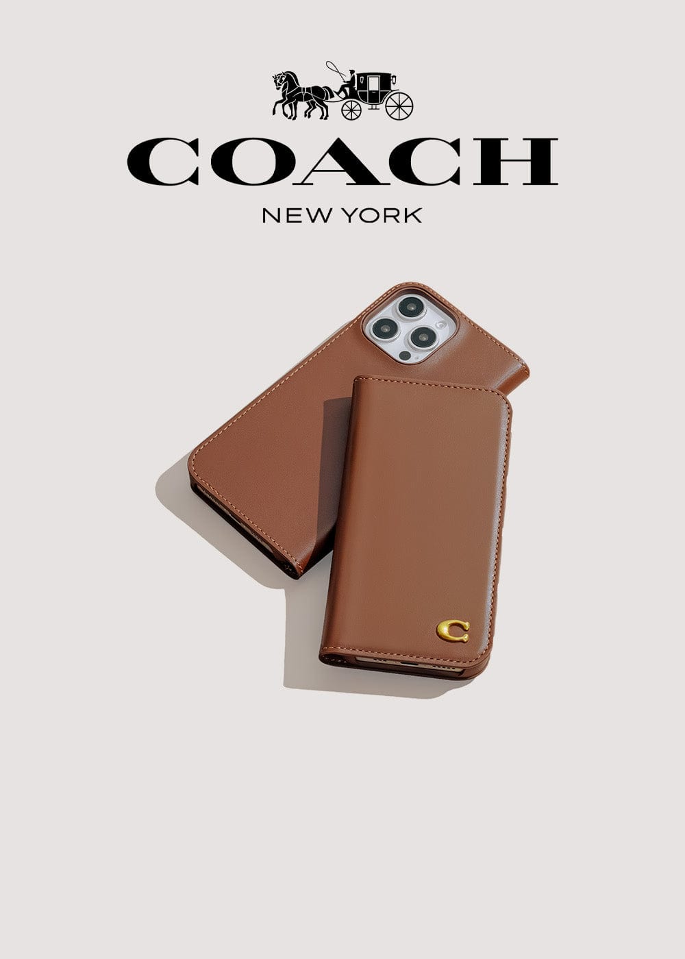 『Q01』★正規品★COACH iPhone 12ProMaxケ–ス/Brown Coach iphone 12 phone case