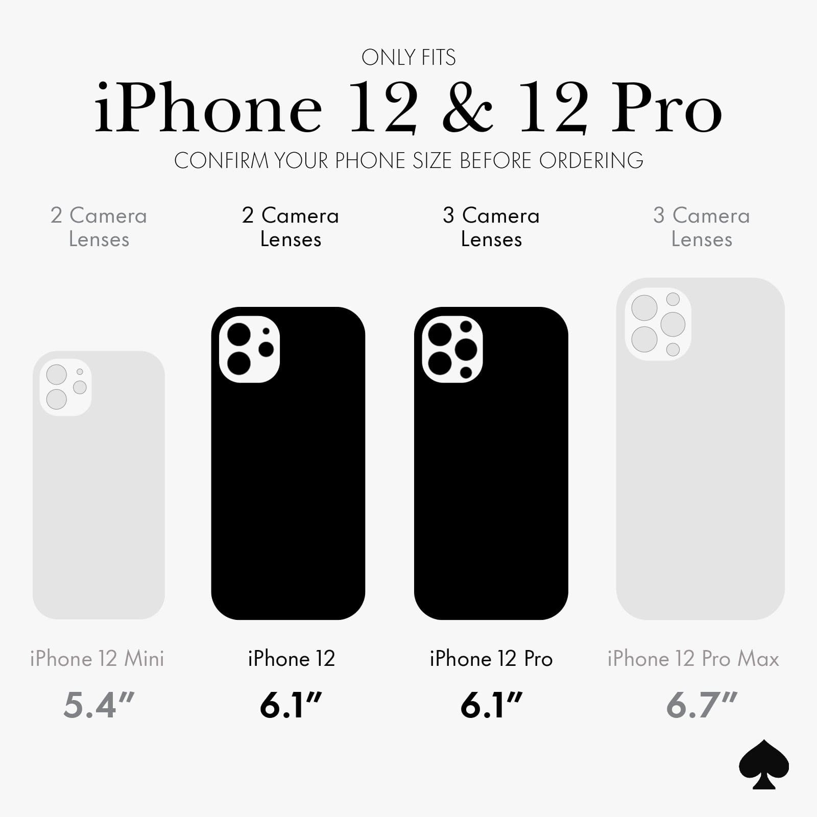 ONLY FITS IPHONE 12 AND 12 PRO. CONFIRM YOUR PHONE SIZE BEFORE ORDERING