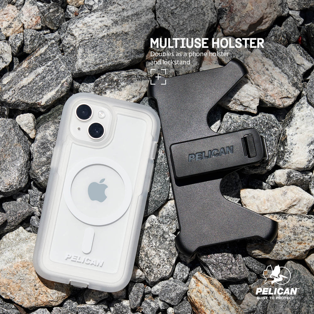 MULTI USE HOLSTER. DOUBLES AS A PHONE HOLSTER AND KICKSTAND