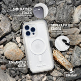 5MM RAISED CORNERS PROVIDES ENHANCED REAR CAMERA PROTECTION. 1.5MM RAISED CORNERS PROVIDES ENHANCED SCREEN PROTECTION.