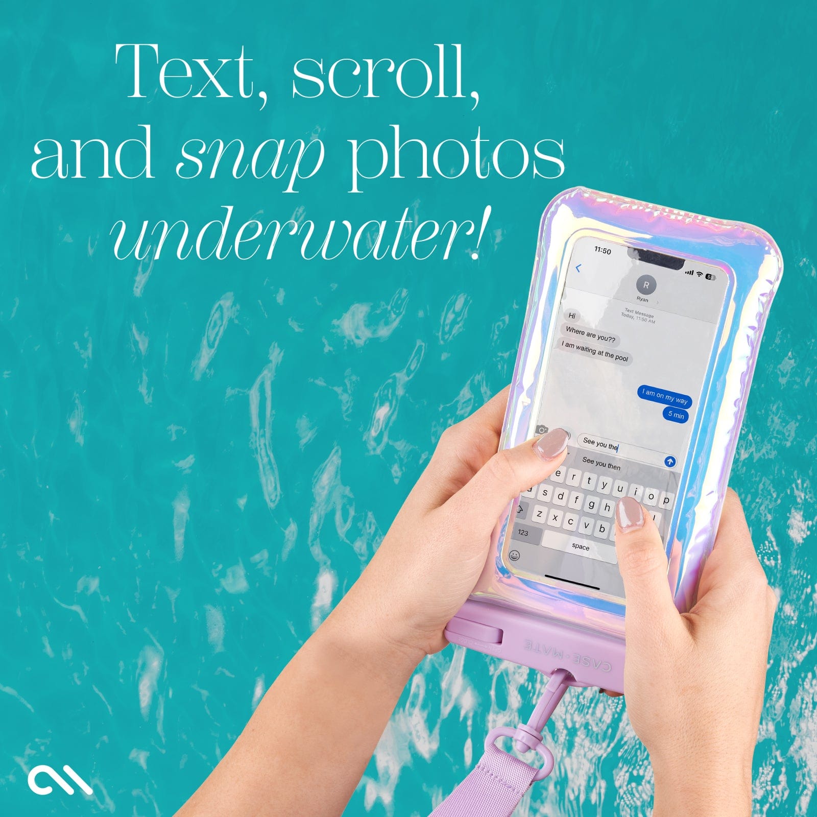 TEXT, SCROLL, AND SNAP PHOTOS UNDERWATER