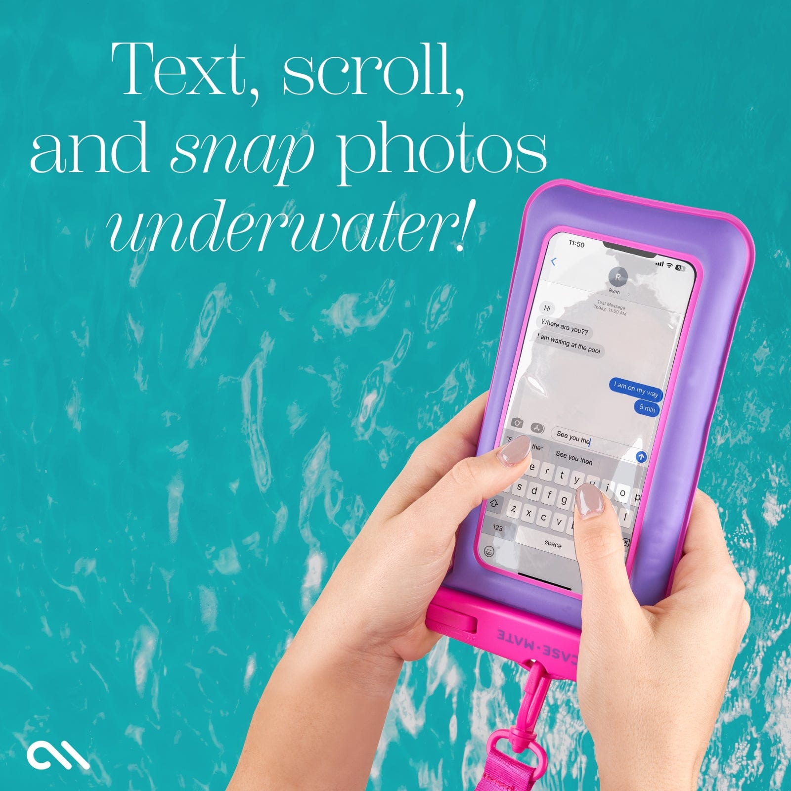 TEXT, SCROLL, AND SNAP PHOTOS UNDERWATER