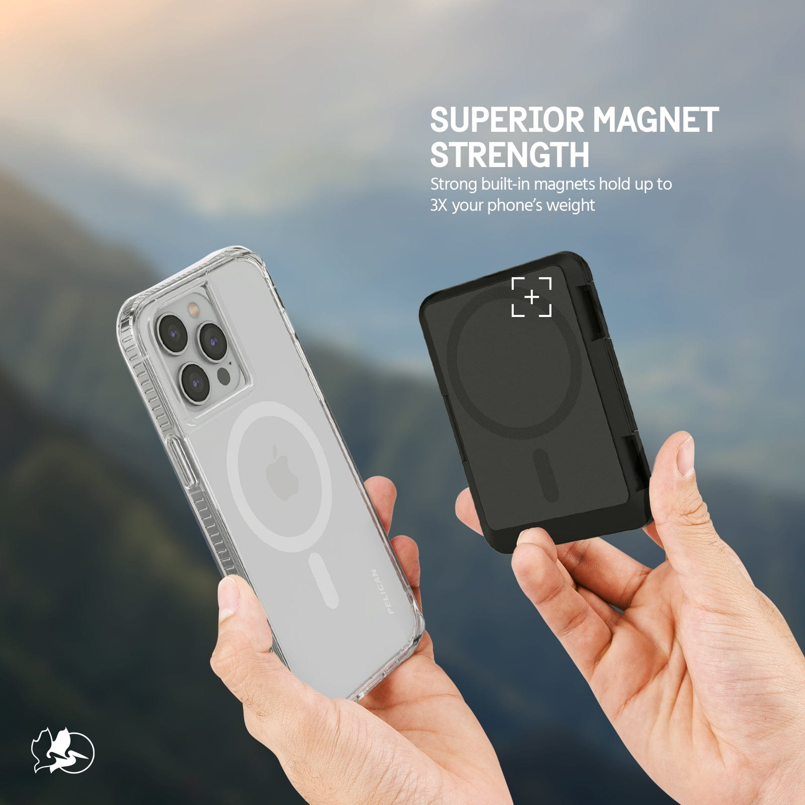 SUPERIOR MAGNETS STRENGTH. STRONG BUILT-IN MAGNETS HOLD UP TO 3X YOUR PHONE'S WEIGHT