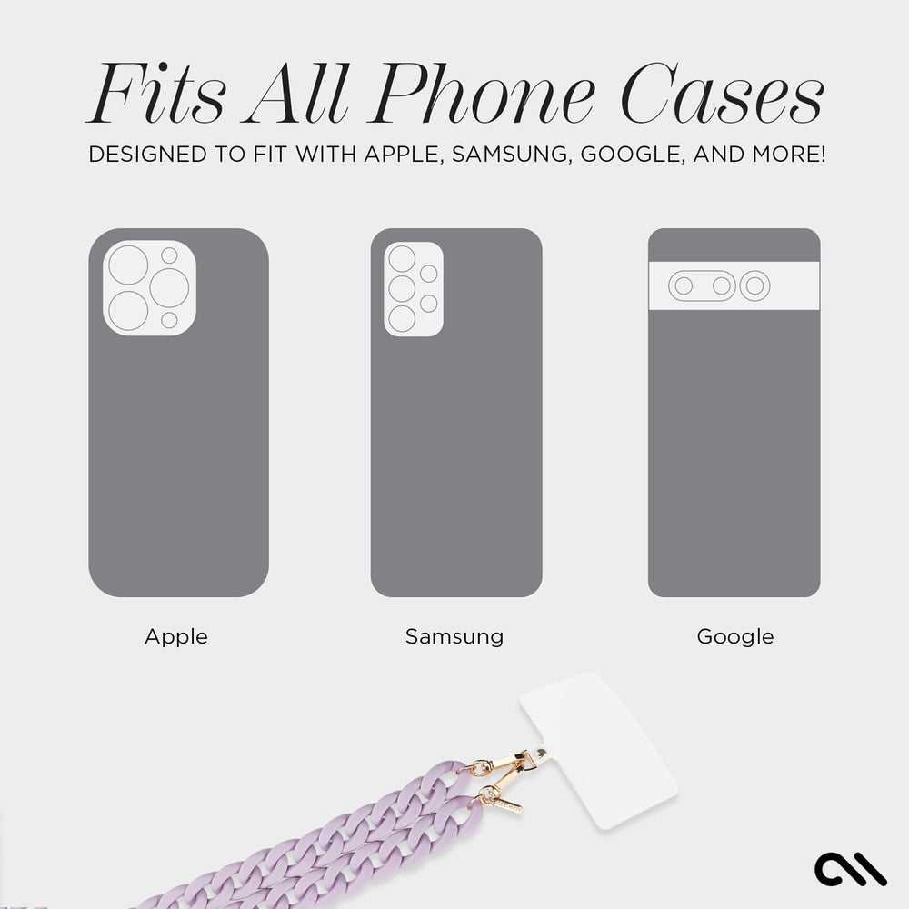 FITS ALL PHONE CASES. DESIGNED TO FIT WITH APPLE, SAMSUNG, GOOGLE AND MORE!