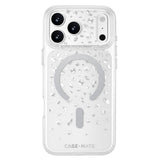 Clear phone case with rhinestone embellishments and a gray MagSafe ring, shown on a white background.

#color_karat crystal