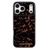 A protective phone case with a glossy black and copper-brown abstract camouflage pattern, featuring a gold 'CASE-MATE' logo at the bottom, shown on a plain white background.
#color_tortoiseshell
