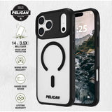 Built to Protect Pelican, 14 feet 3.5x military grade drop protection. Works with MagSafe. Raised Edge Design. Lifetime warranty
#color_ranger frosted clear/black

