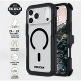Built to Protect Pelican, 24 feet 6x military grade drop protection. Works with MagSafe. Raised Edge Design. Lifetime warranty
#color_voyager clear/black

