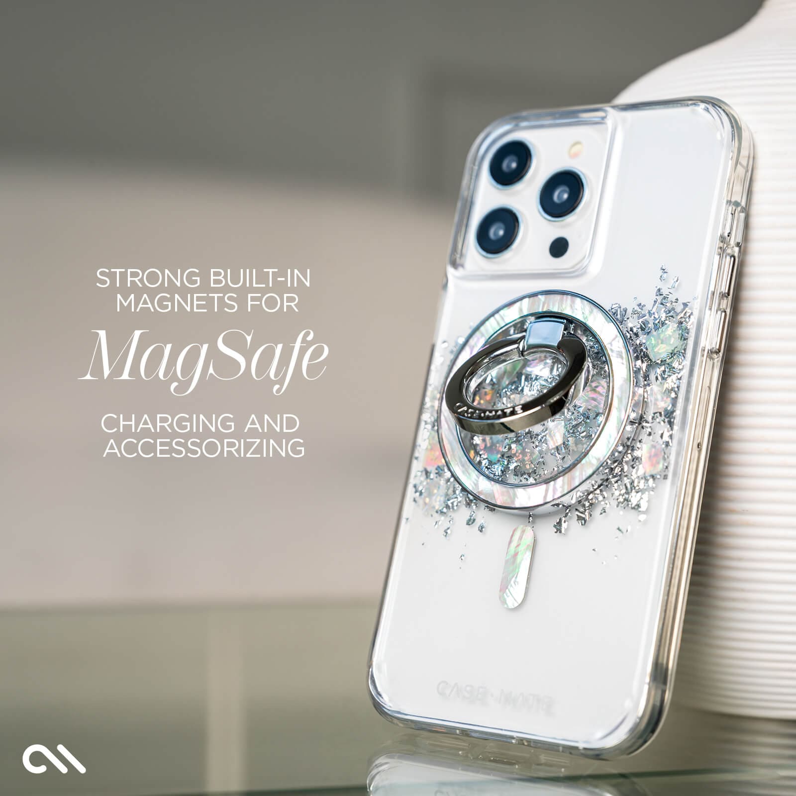 Case-Mate iPhone 15 Pro Max Case - Karat Marble [12ft Drop Protection]  [Compatible with MagSafe] Magnetic Cover with Cute Bling Sparkle for iPhone  15